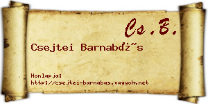Csejtei Barnabás névjegykártya