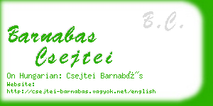 barnabas csejtei business card